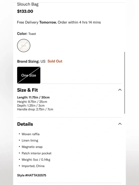 Hat Attack Slouch Woven Bag in Natural - Picture 3 of 7